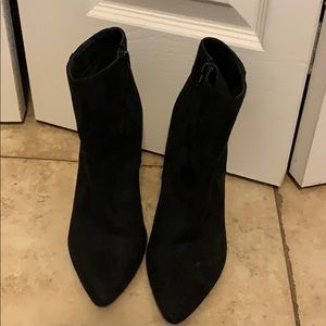 Black Bootie with Gold Chunky Heel